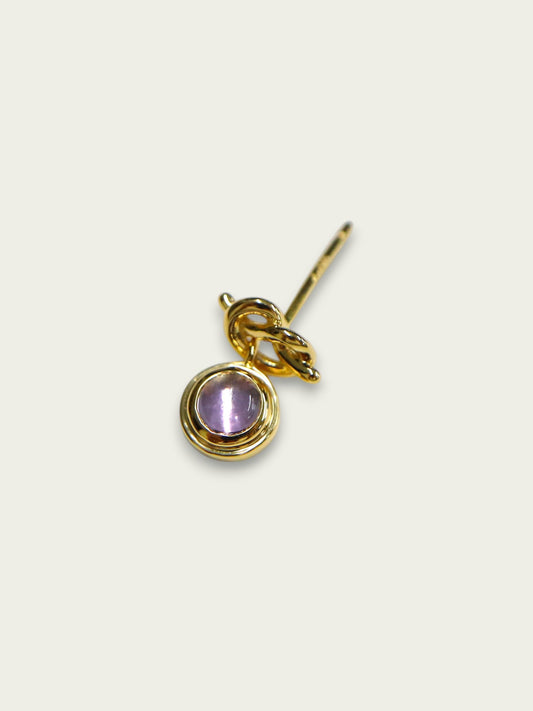 アメジスト ノットピアス(片耳)