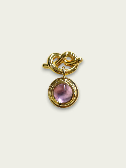 アメジスト ノットピアス（片耳）