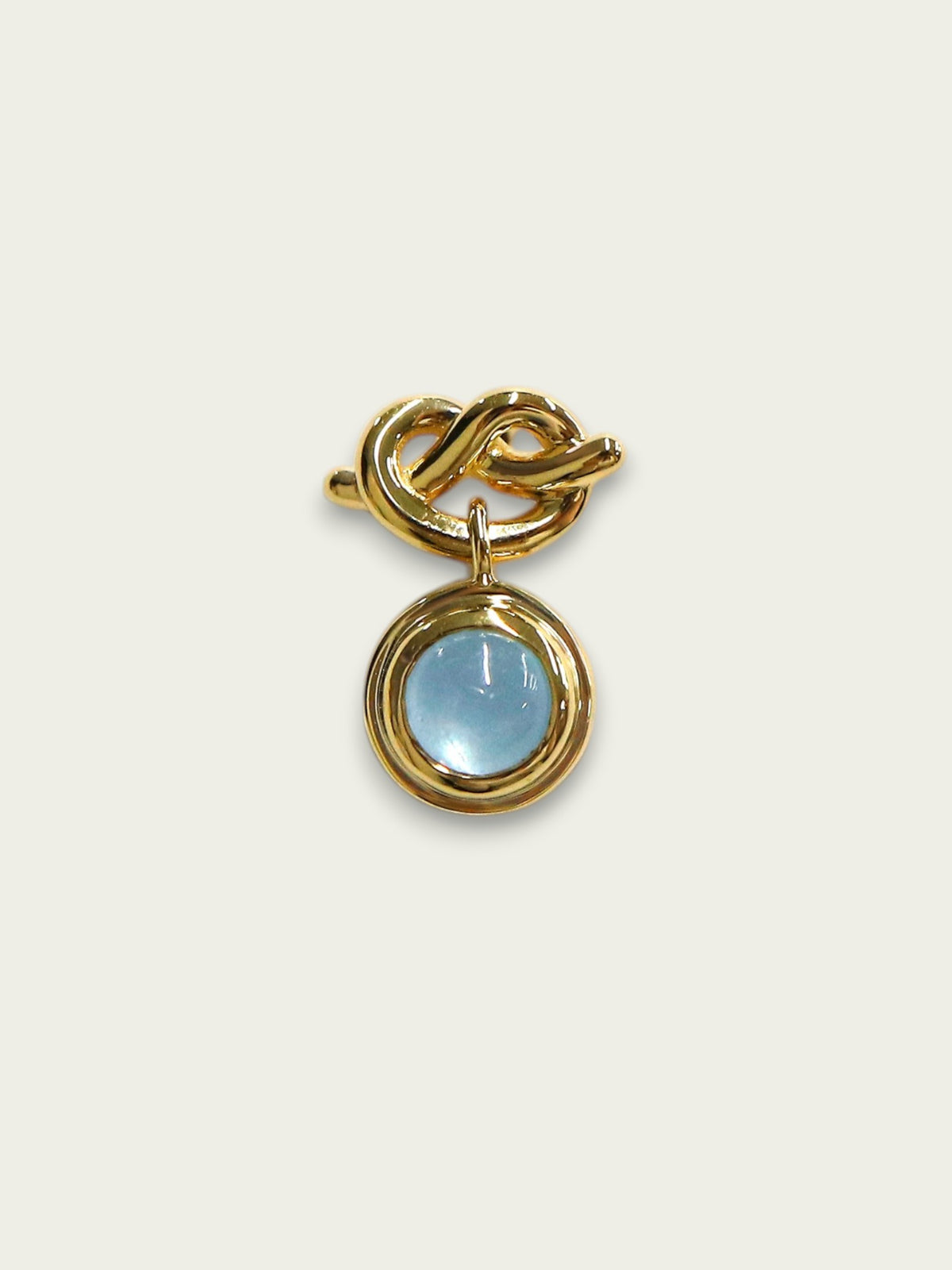 ミルキーアクアマリンノットピアス（片耳）