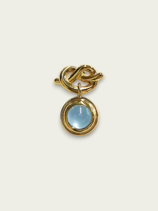 ミルキーアクアマリンノットピアス（片耳）